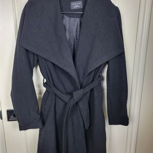 Love Tree Black Belted Coat